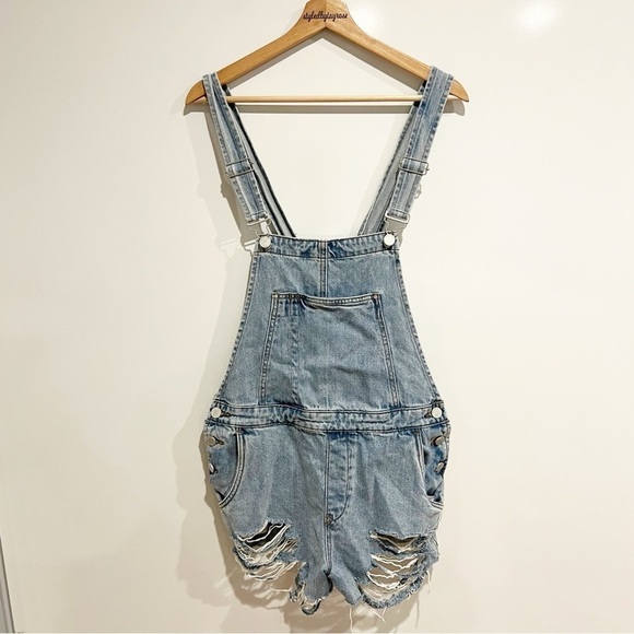BlankNYC Destroyed Shortall Short Overall - Picture 1 of 8